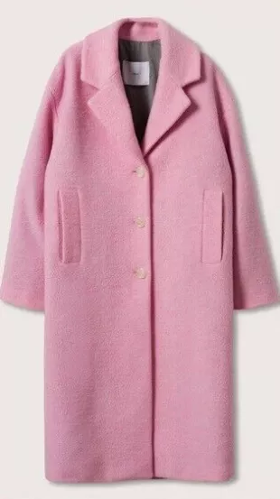 Oversize Wool Coat Pink