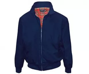 Classic Harrington Style Jacket Blue Knightsbridge Tartan Lined (Small)