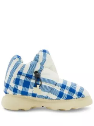 Burberry - Checked Drawstring Padded Boots