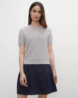 Short Sleeve Ribbed Sweater