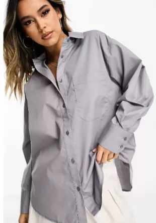 Oversize Button-Up Oxford Shirt