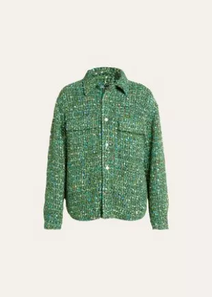 Boucle Snap-Front Overshirt