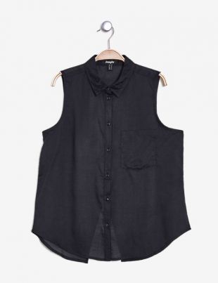 Chemise sans manches noire femme