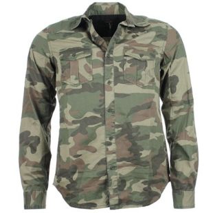Chemise Performance BUC-EE'S – Manches Longues, Camouflage Gris, Adulte S (logo Castor, Lettrage)