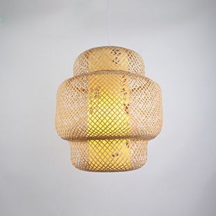 CSSYKV Style Japonais Lustre Bambou Tissé Lampe Maison Thé