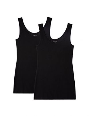 Iris & Lilly BELK023-M2 Débardeur, 2 x Noir, S, Lot de 2