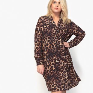 Robe chemisier imprimée léopard