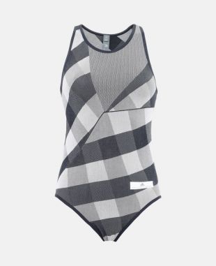 Body D'entraînement à Carreaux Sans Coutures   Adidas By Stella Mccartney