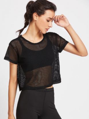 Fishnet Crop TopFor Women romwe