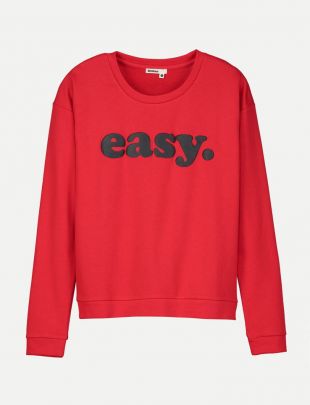 Sweat imprimé 'easy" femme Rouge Vif