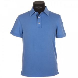 Polo manches courtes Harris Wilson en coton Bleu cobalt à motifs Liberty | Rue Des Hommes