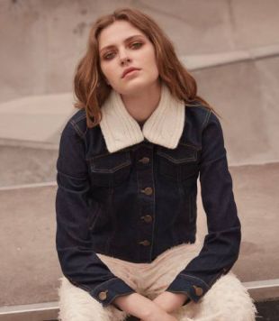 Veste en jean col amovible