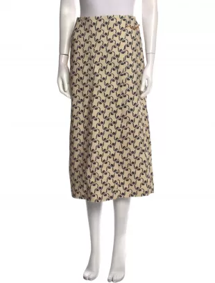 Printed Midi Length Skirt