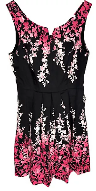 White house black market pink hot sale floral dress