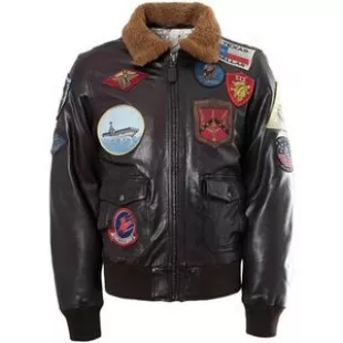 Veste Top Gun  TG-LEA-02 JACKET MEN BROWN