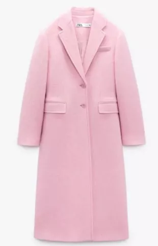 Limited Edition Premium Wool Blend Coat Light Pink