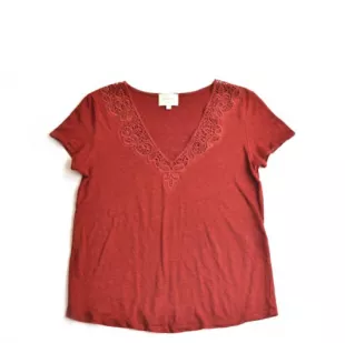 Burgundy Red Linen T-Shirt Tee