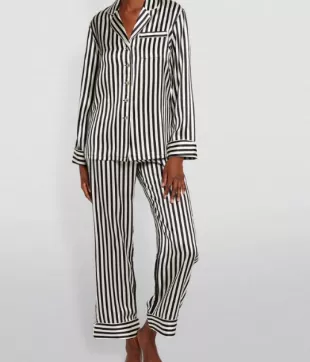 Silk Striped Lila Pyjama Set