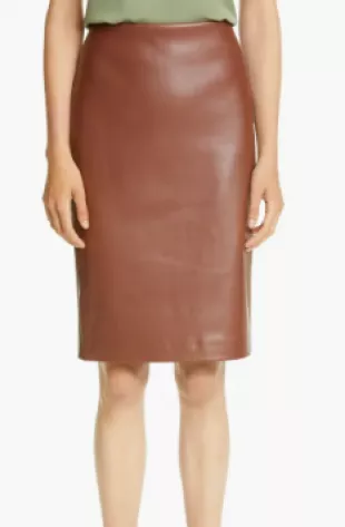 Skinny Faux Leather Pencil Skirt