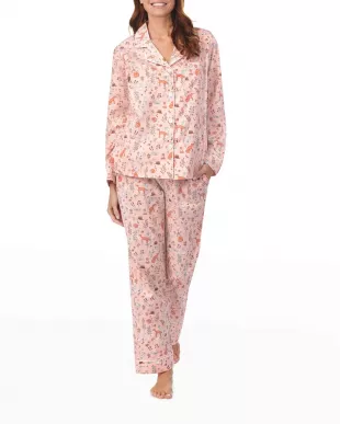 Shady Lady Print Pajamas In Pink Print