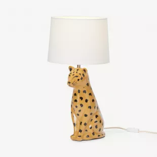 Leopard Ceramic Table Lamp, Tan