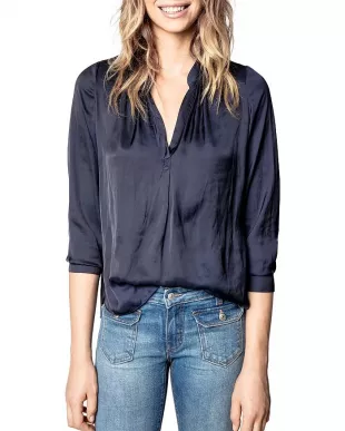 Tink Satin Tunic Blouse