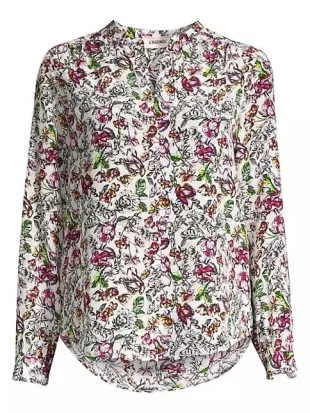 L'agence - Bardot Floral Silk Blouse