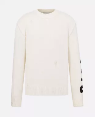x Otani White Distressed Sweater