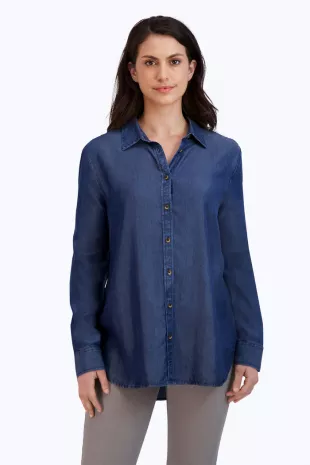 Foxcroft NYC - Kira Solid Tencel Shirt