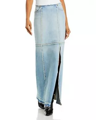 Denim Column Maxi Skirt