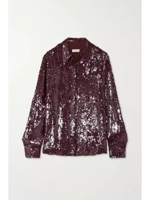Sequined crepe shirt