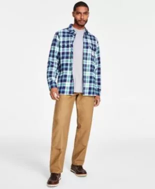 Worker Relaxed-Fit Plaid Button-Down Shirt,