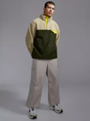 Colour-Block Polar Fleece Pullover