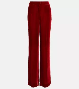Velvet pants in red