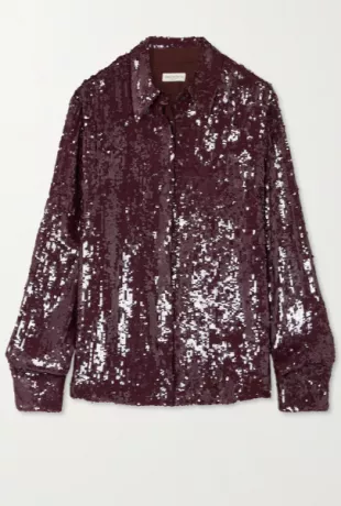 Sequined Crepe Shirt