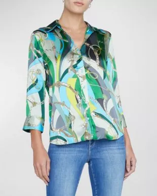 L'agence - Dani Silk Printed Blouse