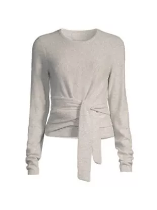Amal Tie-Front Cashmere Sweater
