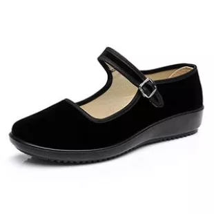 Upgraded Women's Velvet Mary Jane Shoes Black