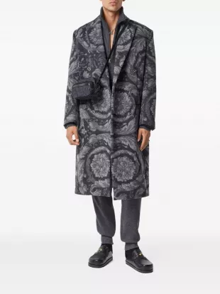 Barocco-jacquard Double-breasted Coat