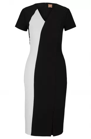 Hugo Boss - Slim-Fit Dress with V Neckline