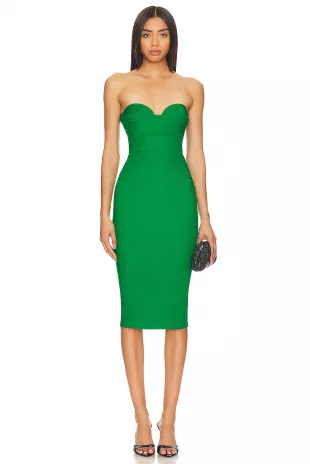 Strapless Gauze Dress by Elan - Kelly Green - Miss Monroe Boutique