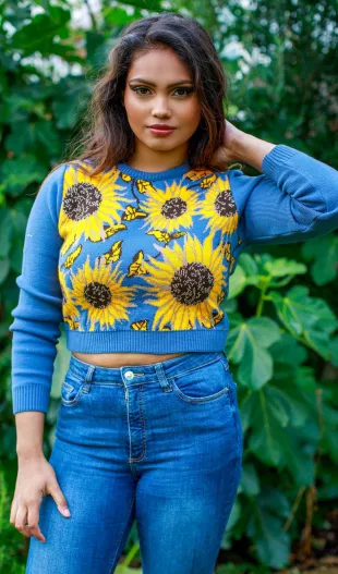 Run Fly Cropped Sunflower Jumper