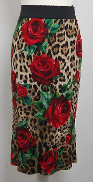 Women Multicolor Skirt Viscose Leopard Print Bodycon Wrap