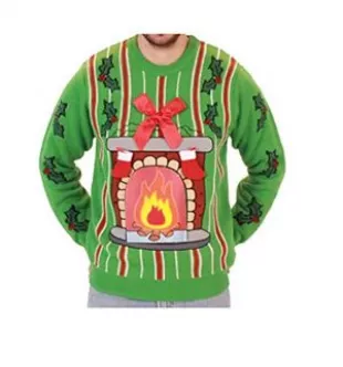 Light Up Ugly Christmas Sweaters For Mens And Womens Funny Holiday Pullover with LED Lights