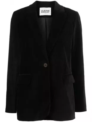 Claudie Pierlot - Single-Breasted Velvet Blazer