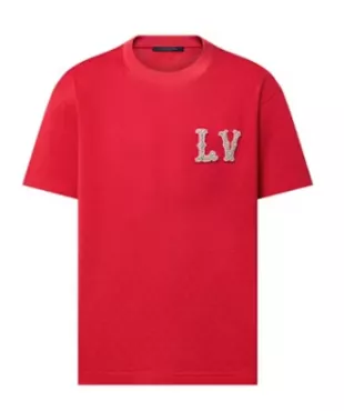 Red Crystal LV Logo T Shirt