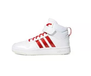 Chaussures de basket-ball Postmove Mid pour femme, Blanc/rouge vif/rouge acide