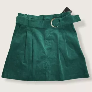 Mini Skirt Green Corduroy Belted
