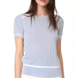 Ribbed Knitted Skye Kaitlin Short Sleeve Top Tee