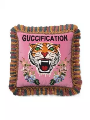 Embroidered Cushion Pink